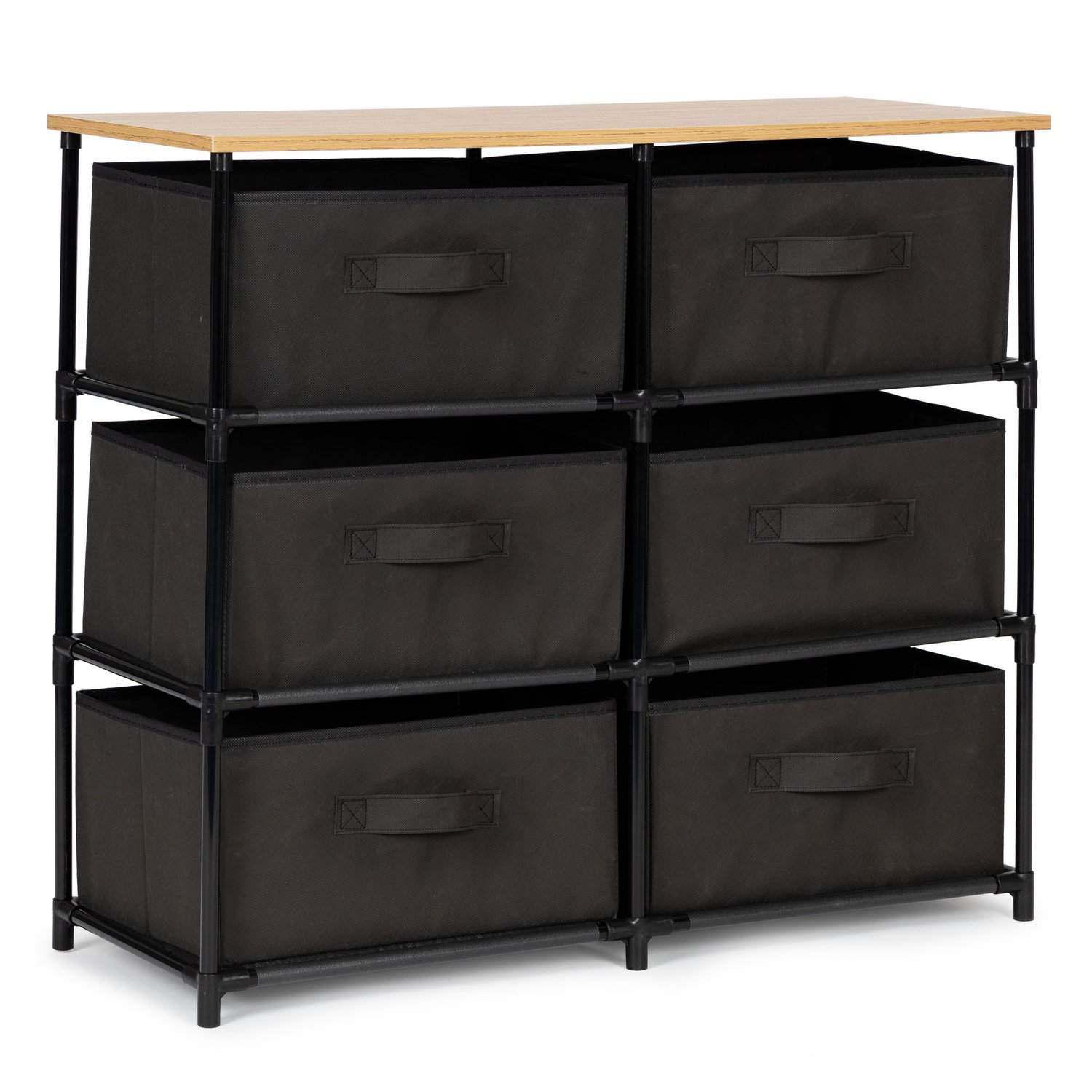 Grå textilhylla med 6 korgar | Mode & Accessoarer - Accessoarer | Pryloteket