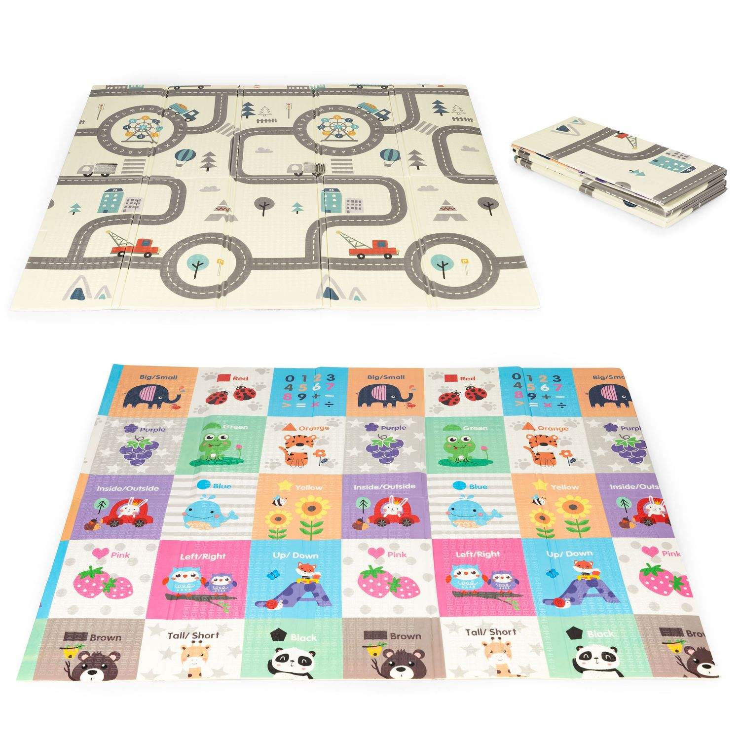 Stor foldbar pædagogisk skummåtte, dobbeltsidet