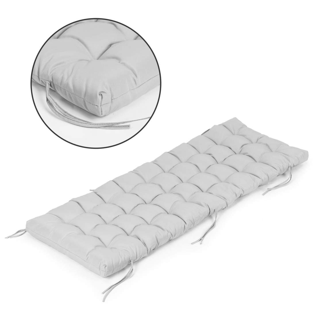 Grå trädgårdsstolsdyna 145x52 cm utomhus | Hem & Hobby - Hem & Hushåll - Trädgårdsartiklar - Solstolar | Pryloteket