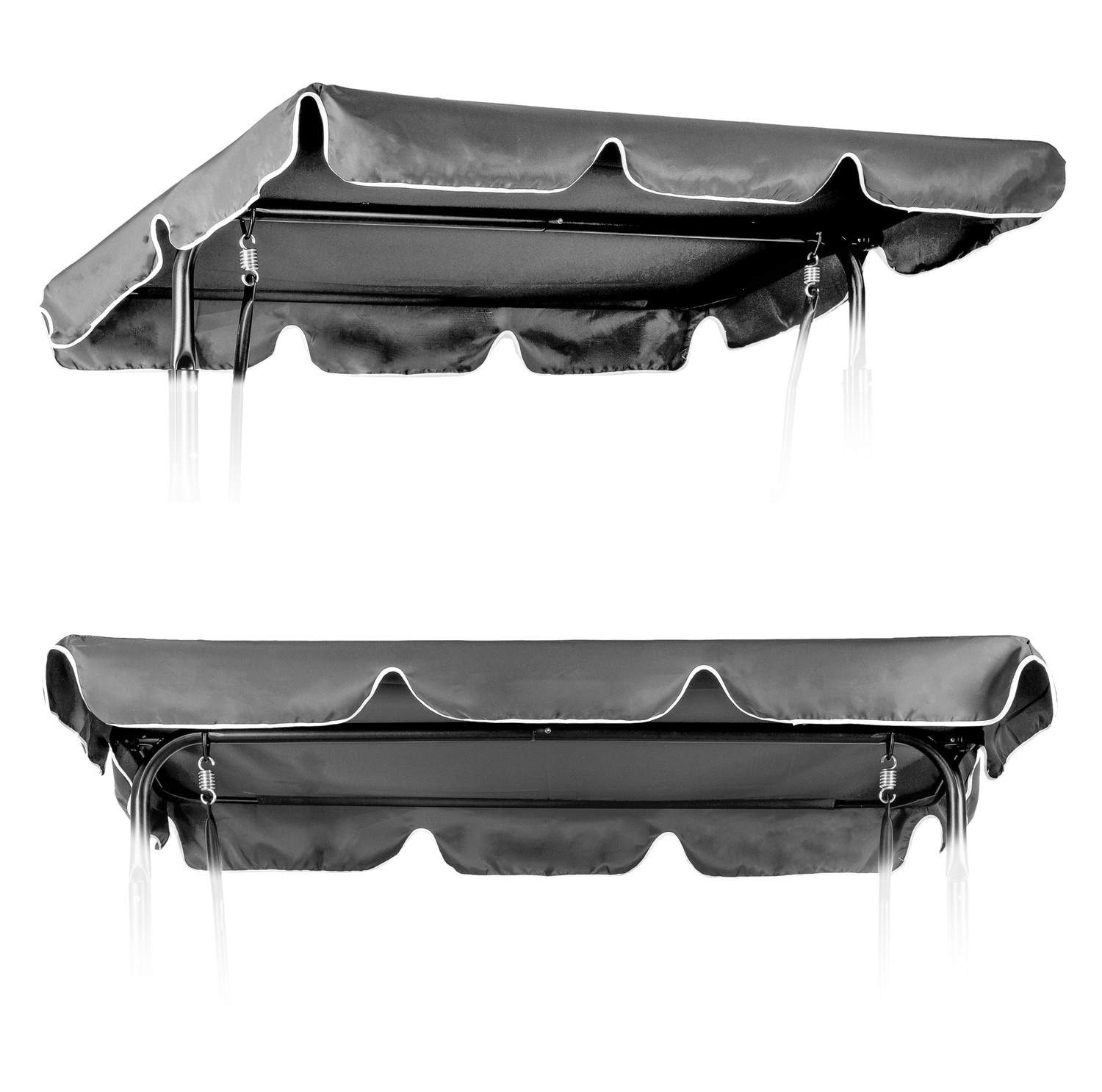 Vandtæt grå baldakin til havegynge 166x112 cm