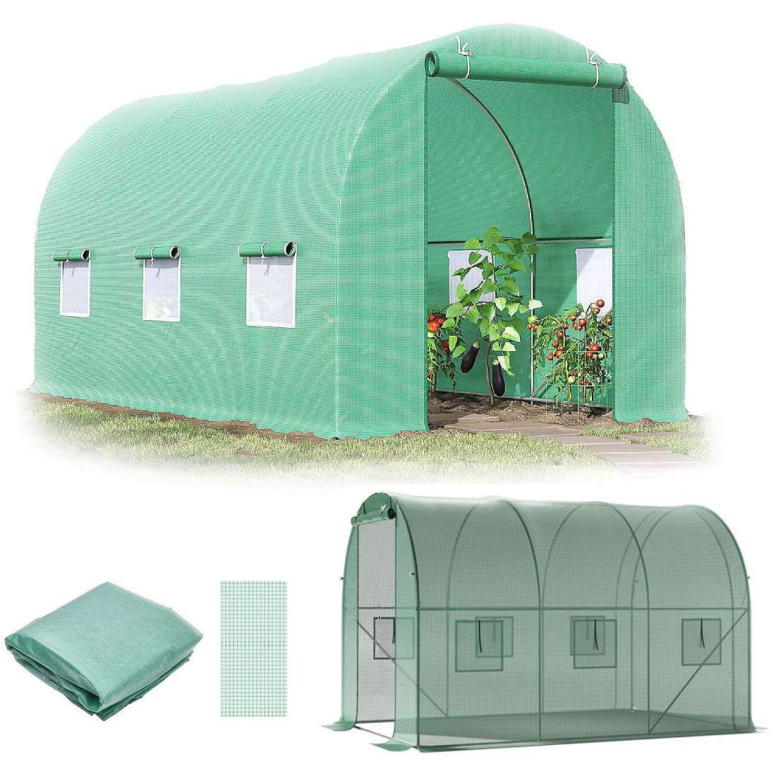 Flersäsongs växthustunnel 2x3x2m grön folie | Hem & Hobby - Hem & Hushåll - Trädgårdsartiklar - Växthus | Pryloteket