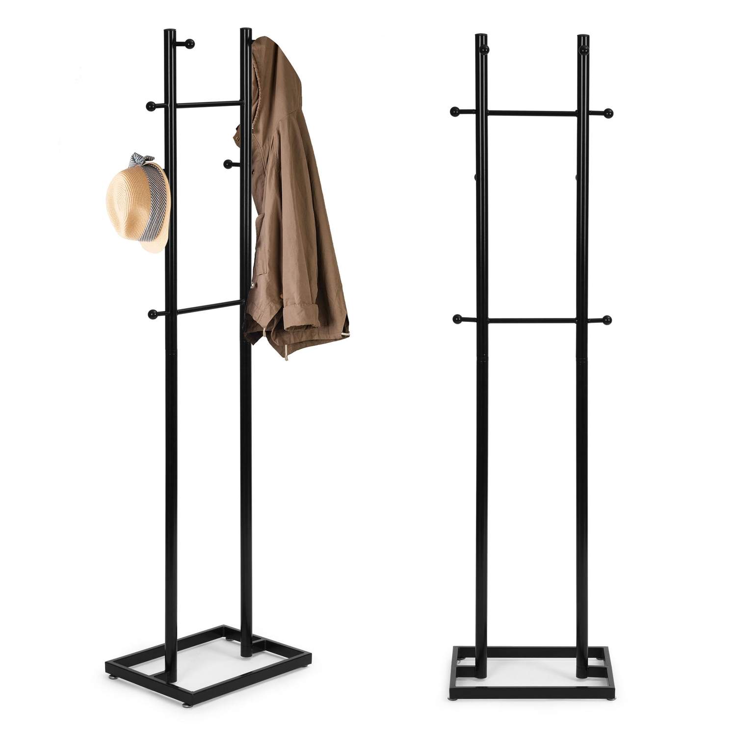 Modern klädhängare svart metall 175 cm 8 krokar | Mode & Accessoarer - Kläder | Pryloteket