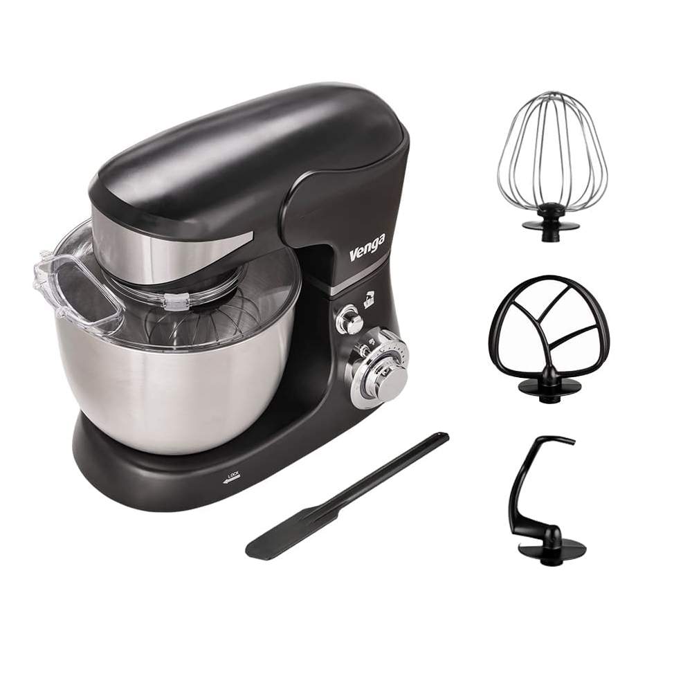 Køkkenmaskine med 1600W effekt og 6L skål