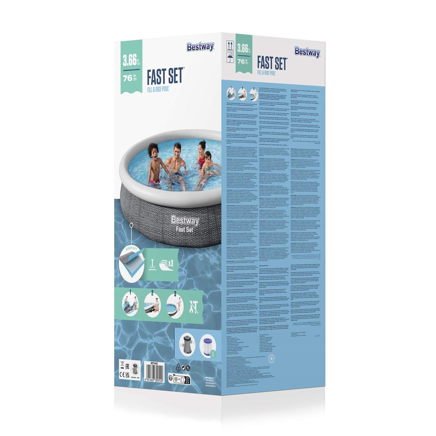 Alternativ bild 1 för Bestway® Fast Set™ Round Inflatable Pool Set 3.66 m x 76 cm 5.377 L