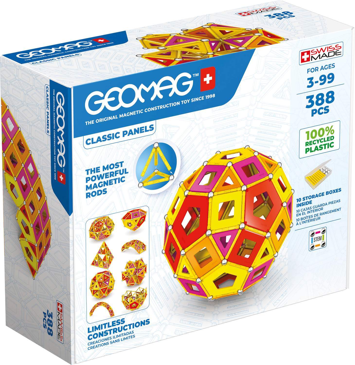 Geomag Classic Paneler Genanvendt Warm Master 388 Stk billede