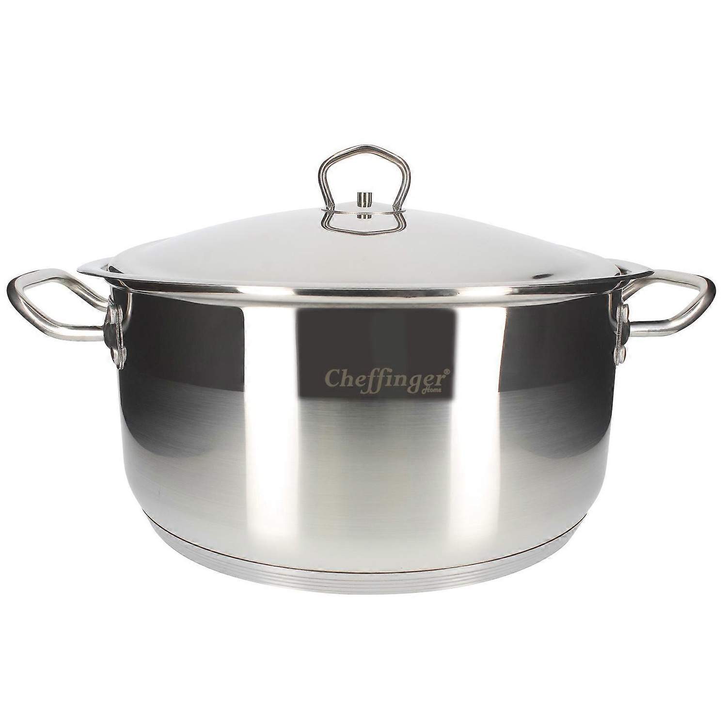 Stor gryde 30 cm med låg - Rustfrit stål