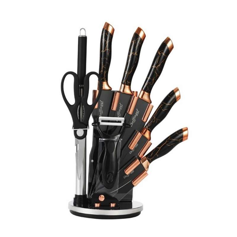 Knivsæt i rustfrit stål - 9 dele