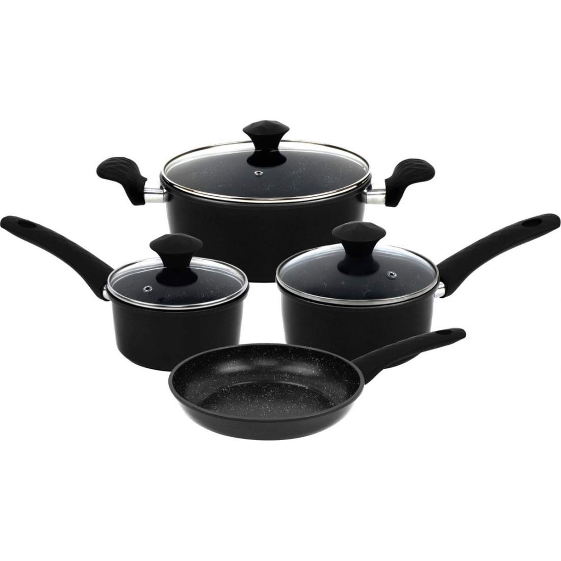 Marmorerad gjutjärnsgryta och kastrullset | Hem & Hobby - Hem & Hushåll - Kök - Köksredskap - Kastruller - Kastrullset | Pryloteket