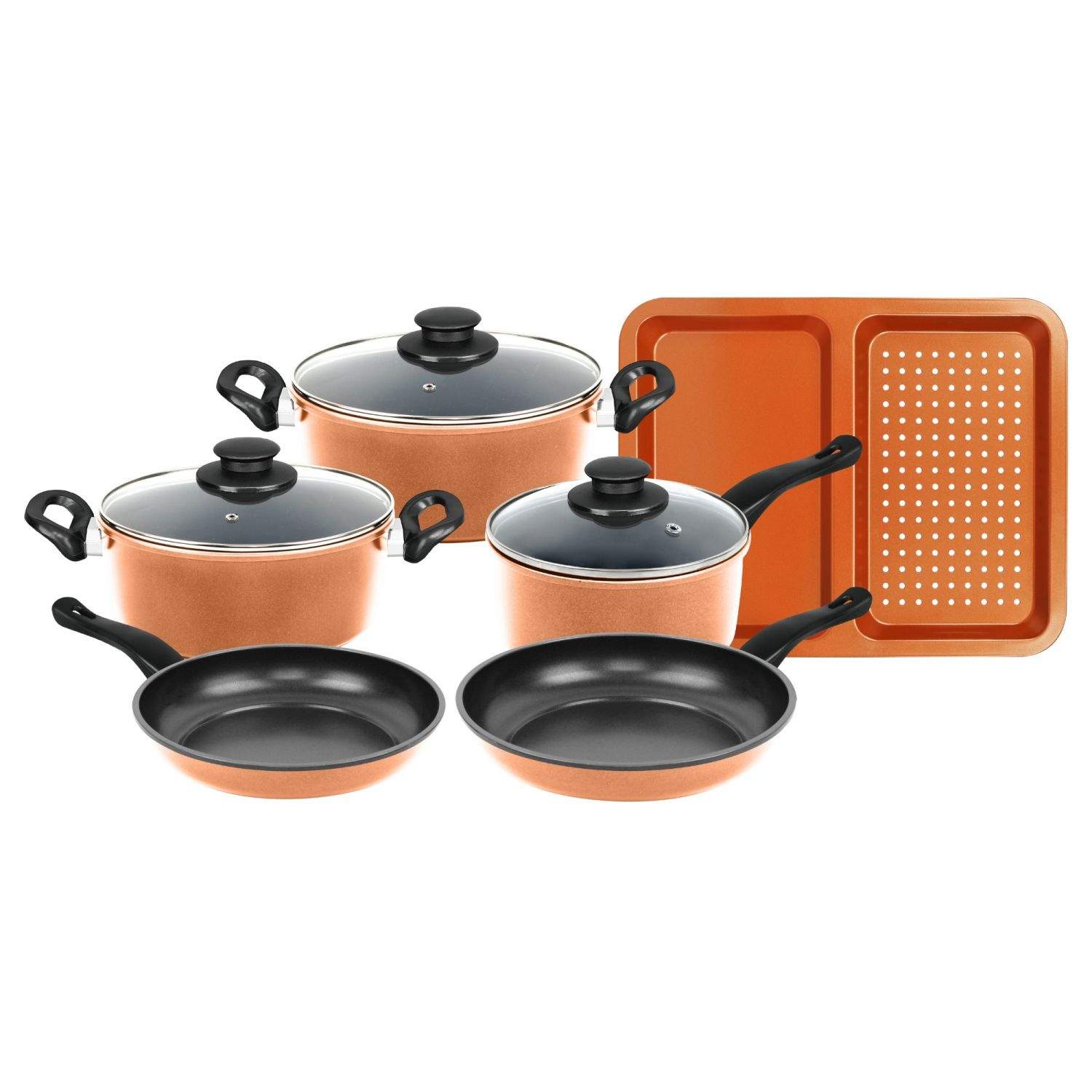 Nonstick kopparkokkärlset - 8 delar | Hem & Hobby - Hem & Hushåll - Kök - Köksredskap - Övriga Köksredskap | Pryloteket