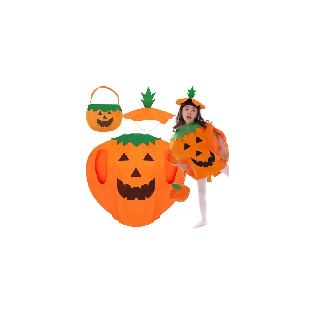 Pumpadräkt för Barn med LED-belysning | Presenttips - Halloween | Pryloteket