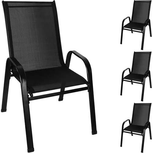 Sæt med 4 stabelbare metalhavestole