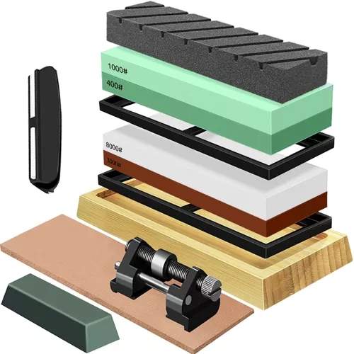 Knivsliber med 2 sten og tilbehør billede