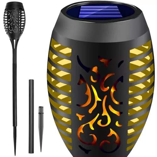 LED Solarlampe med Flamme Effekt Energisparende Havebelysning