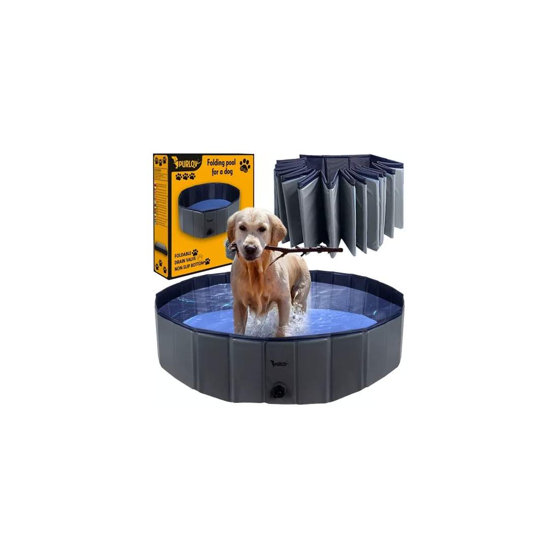 Hopfällbar pool & lekhage för hundar 120x30 cm | Sport & Fritid - Träning | Pryloteket