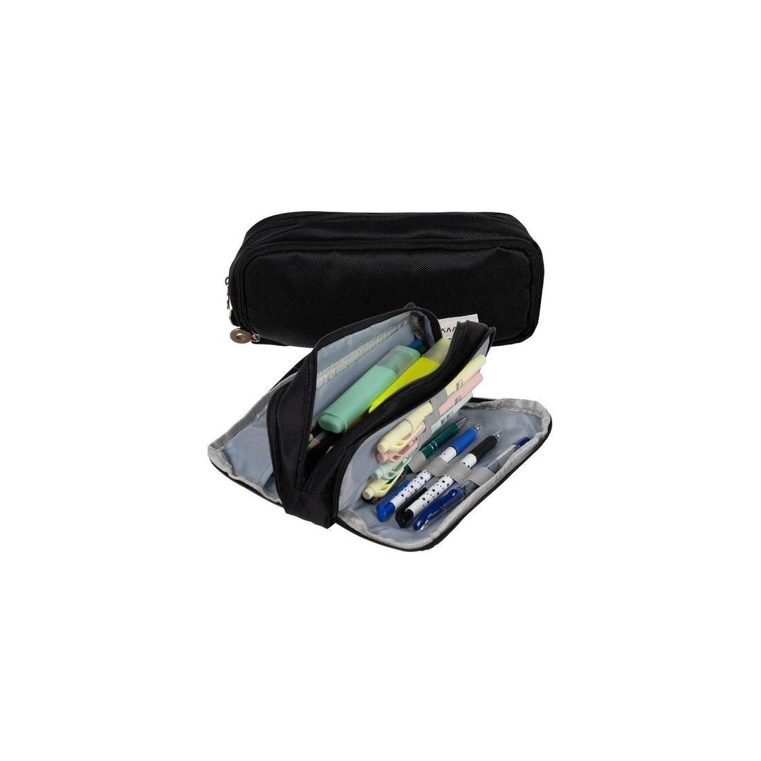 Trippelvikbart pennfodral i svart läder | Hem & Hobby - Skola & Fritid - Pennfodral | Pryloteket