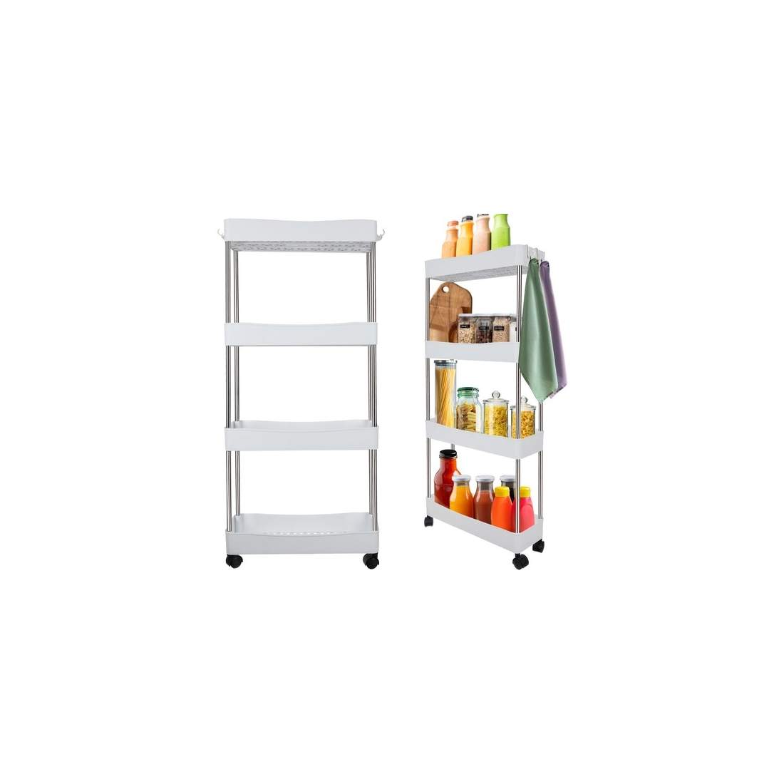 Badrumshylla på hjul med justerbara hyllplan | Hem & Hobby - Hem & Hushåll - Kök - Köksredskap | Pryloteket