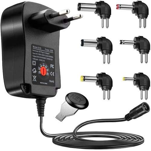 Universal strømforsyning 12V 5A adapter