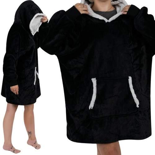 BIG XXL Oversize Blanket Sweatshirt Komfortabel og Varme i Sort