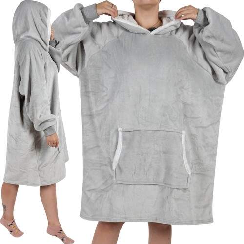 Grå XXL Sweatshirt i filtmateriale til vinter