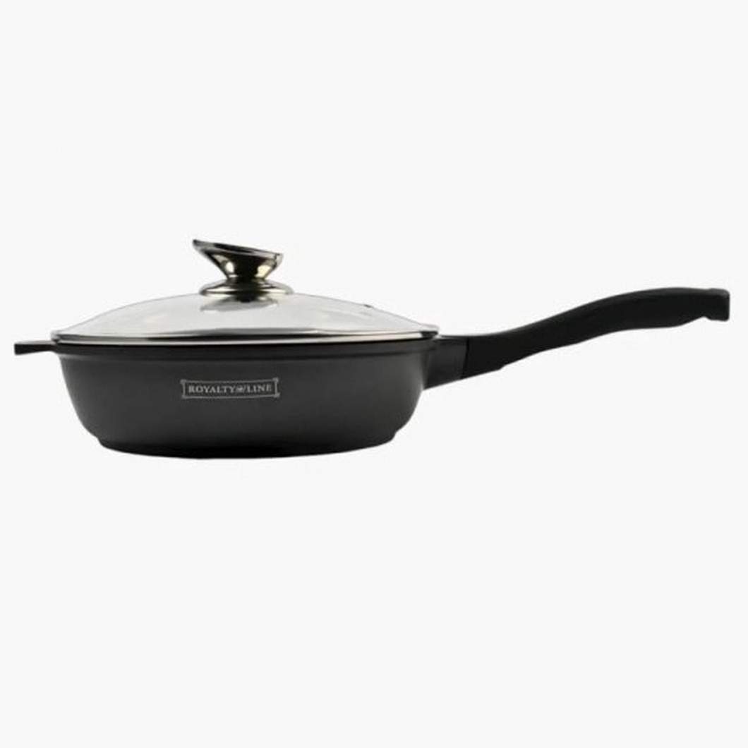 Stegepande med marmorbelægning og glaslåg -24 cm