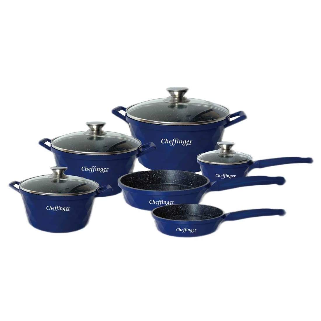 10-delar Grytset - blå | Hem & Hobby - Hem & Hushåll - Kök - Köksredskap - Övriga Köksredskap | Pryloteket