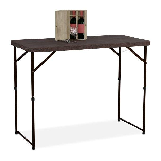 Kokoontaittuva puutarhapöytä, korkeussäädettävä