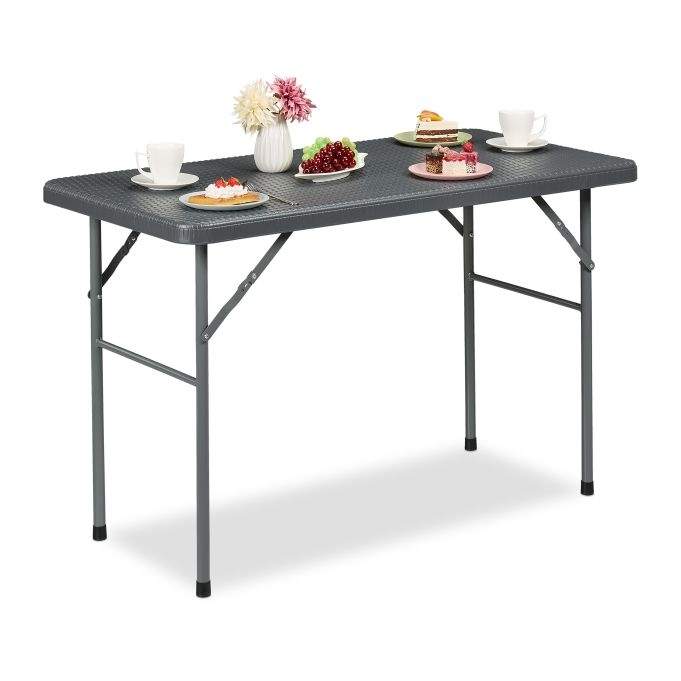 Rundt havebord i rattan look