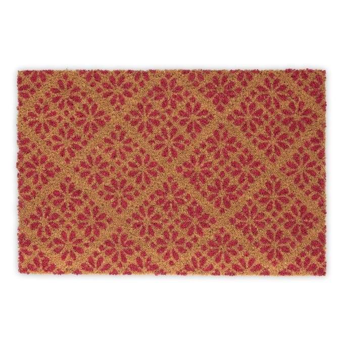 Dørmåtte i blomstermønster