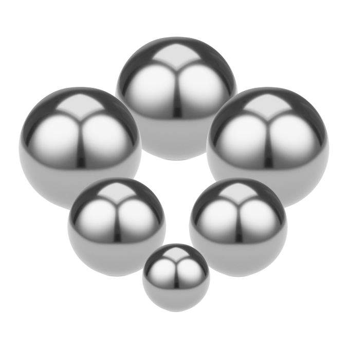 Havekugler i rustfrit stål, sæt med 6 stk