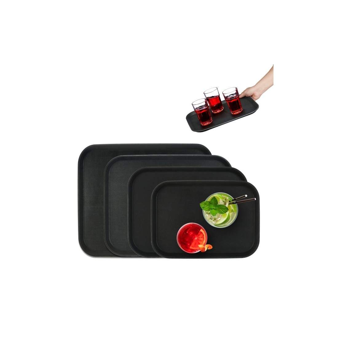 Serveringsbricka set med 4 storlekar | Hem & Hobby - Hem & Hushåll - Kök - Servering | Pryloteket