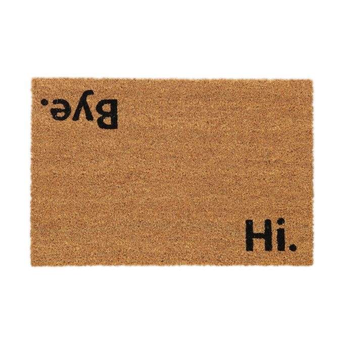 Dørmåtte i kokos "Hej. Bye."