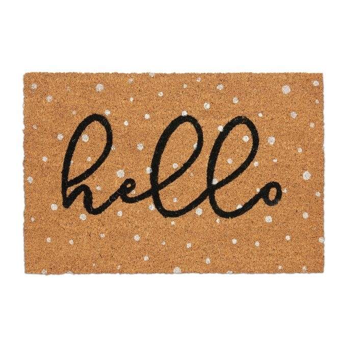 Dørmåtte i plettet kokos Hello