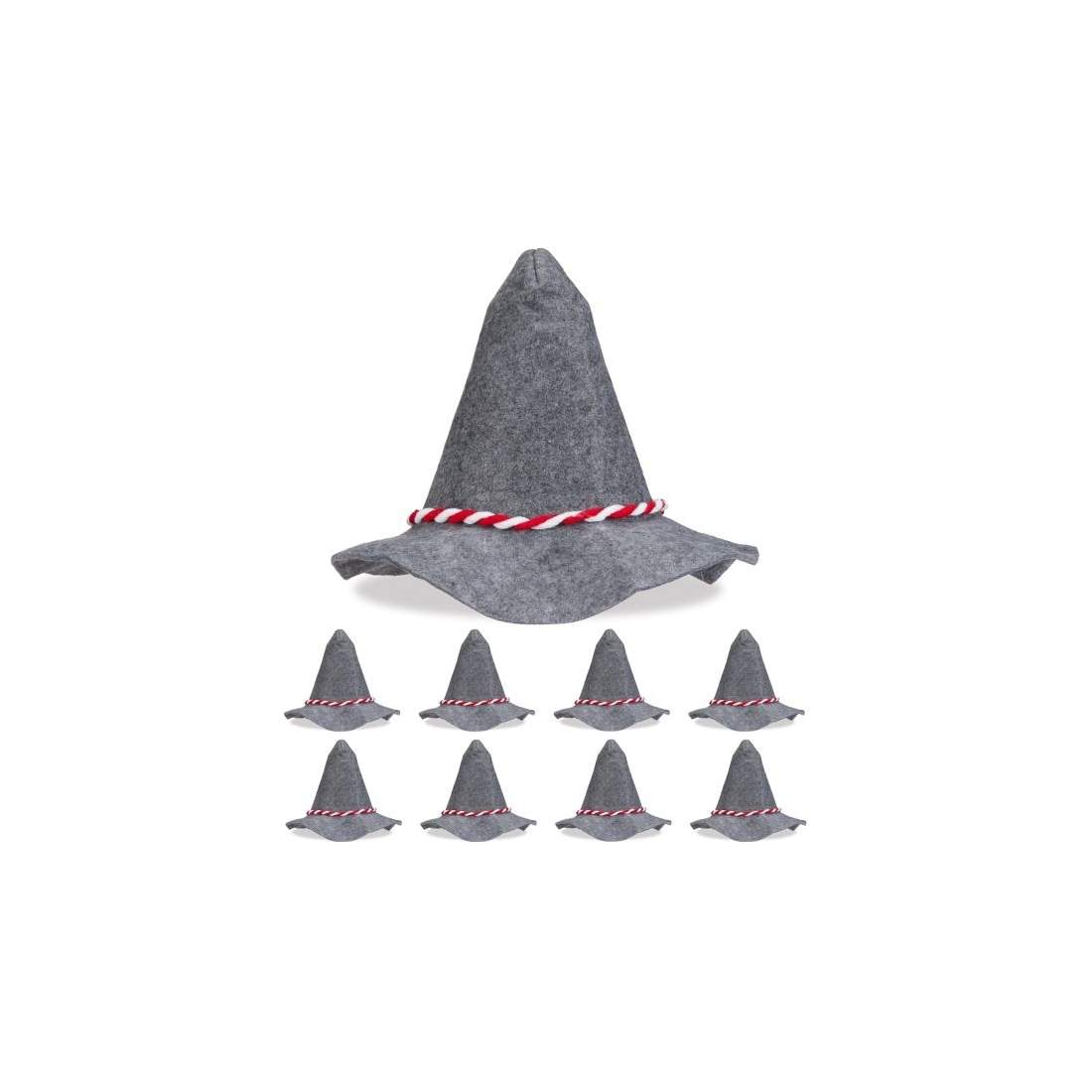 Seppelhatt med röd och vit sladd set om 9 st | Hem & Hobby | Pryloteket