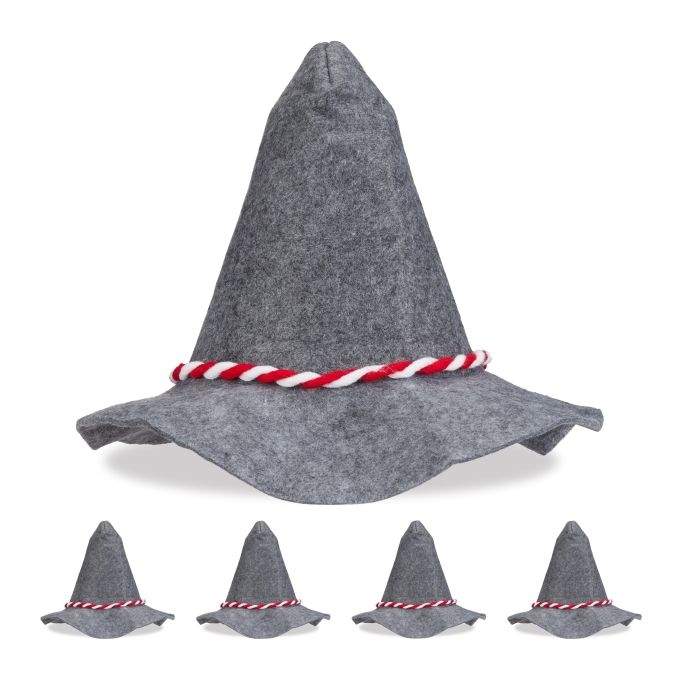 Seppel hat med rød og hvid snor sæt med 5 stk