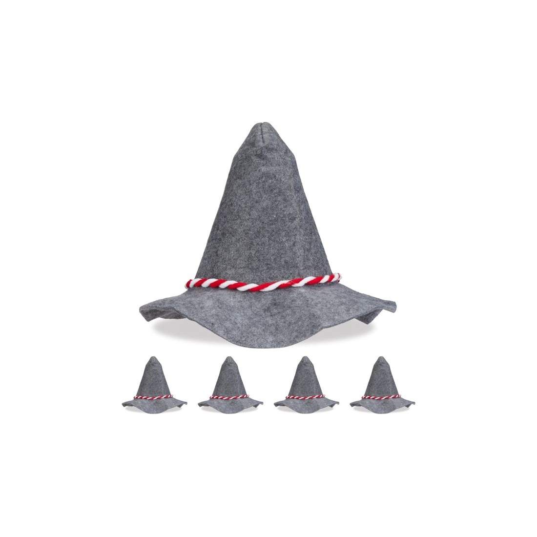 Seppelhatt med röd och vit sladd set om 5 | Hem & Hobby | Pryloteket