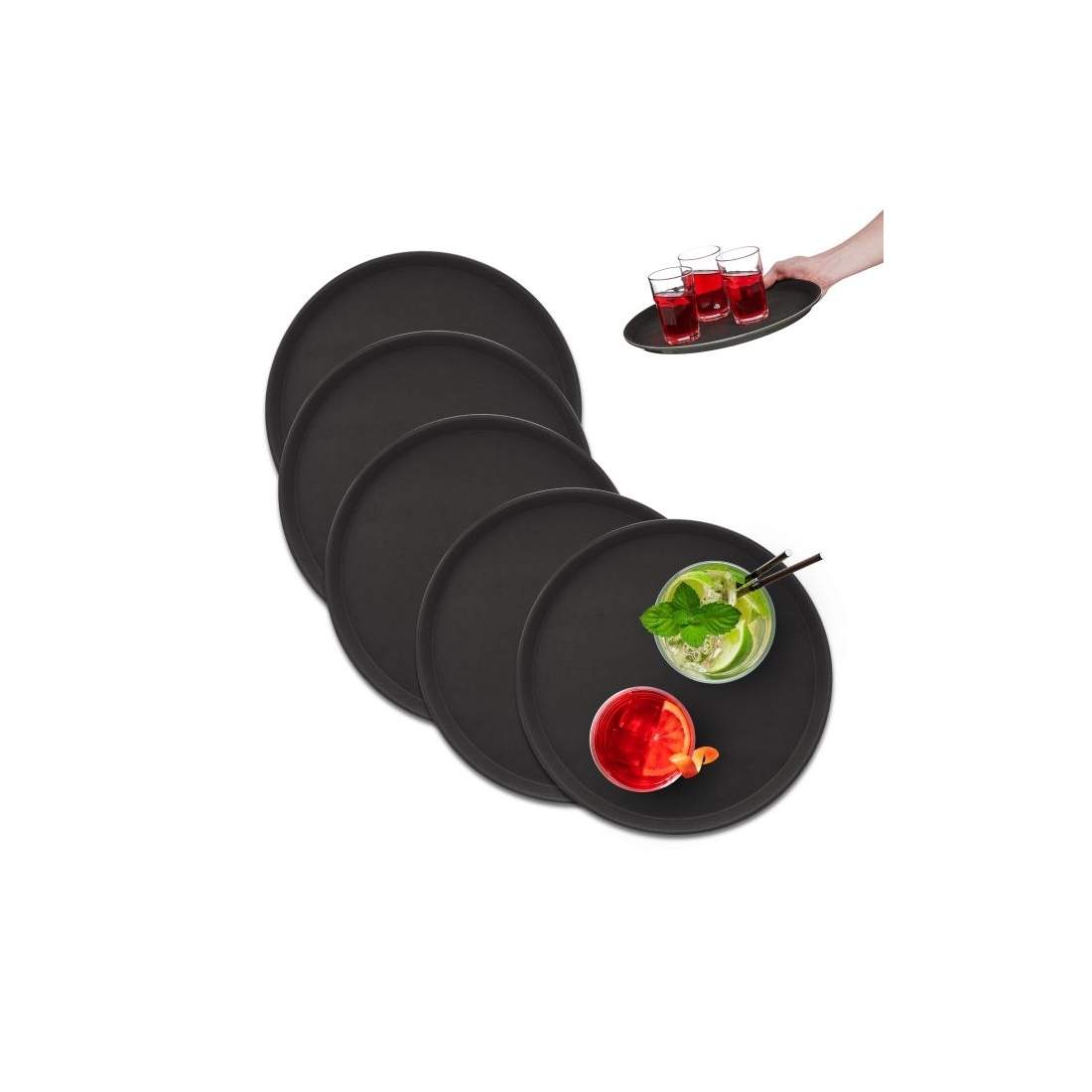 Runt serveringsbricka set om 5 35 cm | Hem & Hobby - Hem & Hushåll - Kök - Servering | Pryloteket