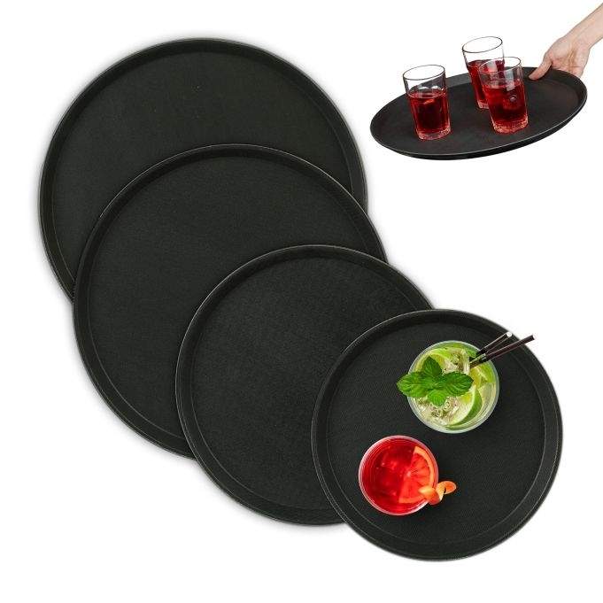 Serveringsbakkesæt med 4 4 størrelser