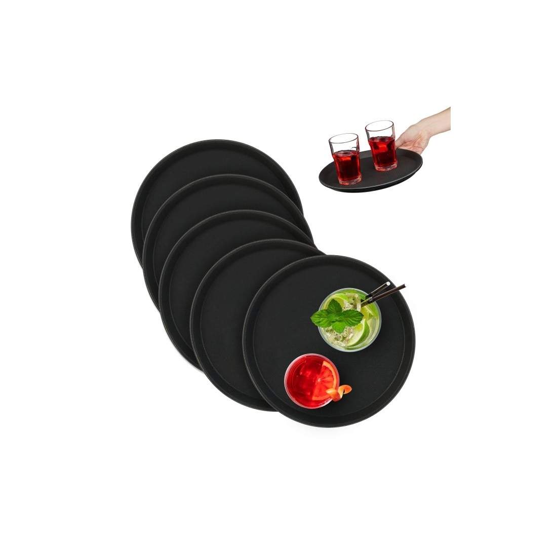 Runt serveringsbricka set om 5 28 cm | Hem & Hobby - Hem & Hushåll - Kök - Servering | Pryloteket