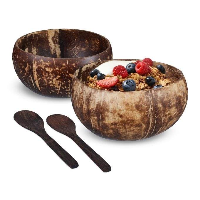 Kokosskål sæt med 2 stk