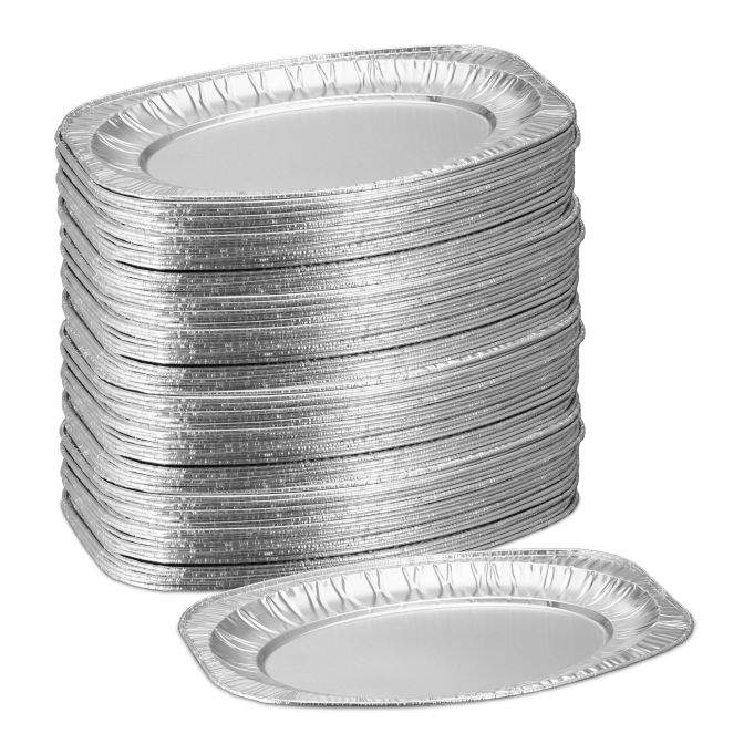 Serveringstallerkener i aluminium, sæt med 100 stk