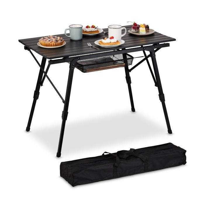 Højdejusterbart sammenklappeligt aluminiumsbord