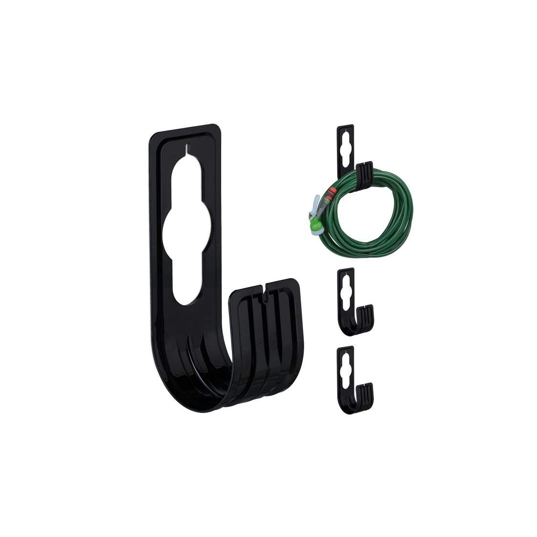 Svart slanghållare set om 4 | Hem & Hobby | Pryloteket