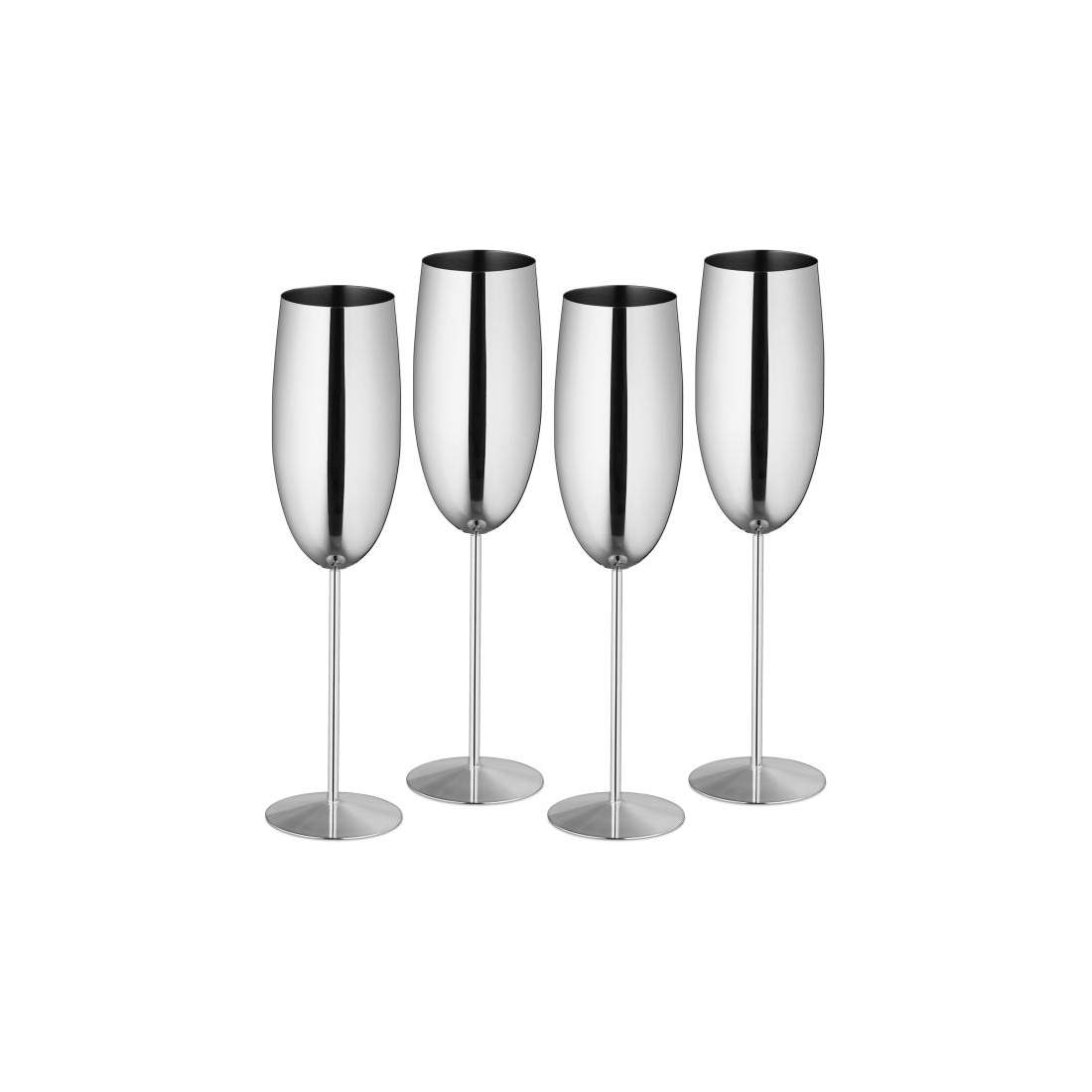 Champagneglas i rostfritt stål, set om 4 st | Hem & Hobby | Pryloteket