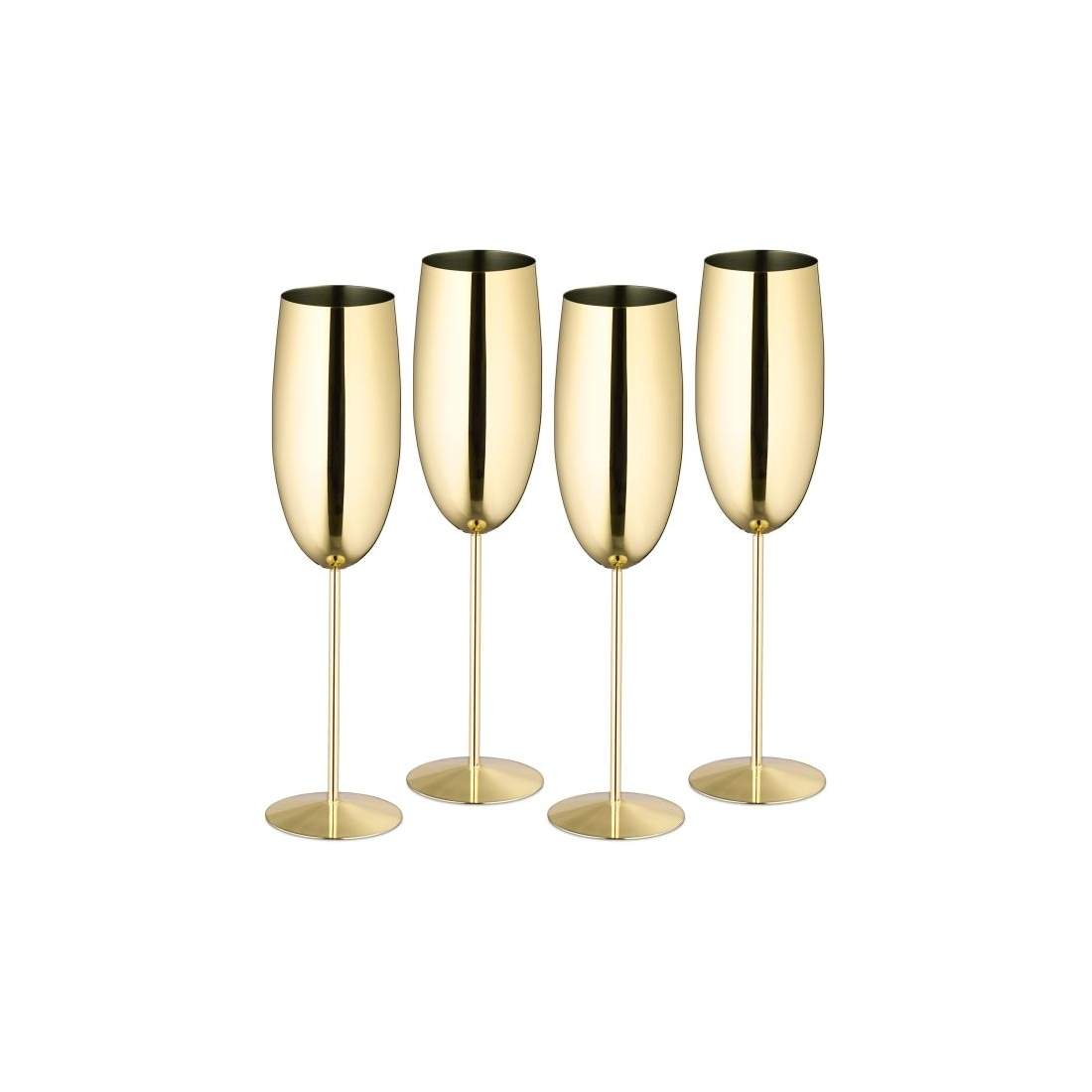 Champagneglas i rostfritt stål, set om 4 st | Hem & Hobby | Pryloteket