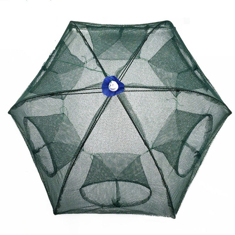 Hopfällbart fiskenät med 6 öppningar | Sport & Fritid - Friluftsliv & Camping - Fiskeutrustning - Fisknät | Pryloteket