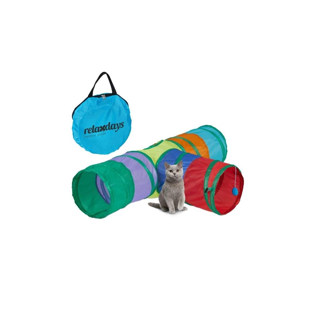 Hopfällbar katttunnel med 3 gångar | Elektronik - Tillbehör Mobil & Surfplatta - Mobiltillbehör - Mobilkablar - Tillbehör | Pryloteket
