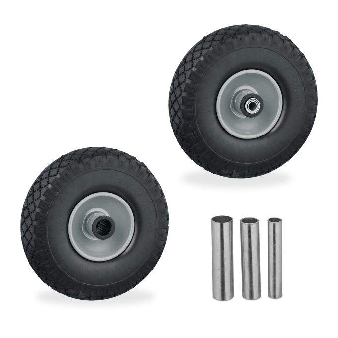 uppsättning med 2 hjul för säckkärra 3.00-4 massivt gummi | Hem & Hobby | Pryloteket
