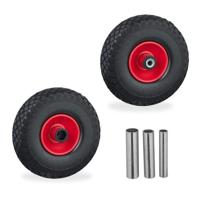 sæt med 2 hjul til sækkevogn 3,00-4 massiv gummi