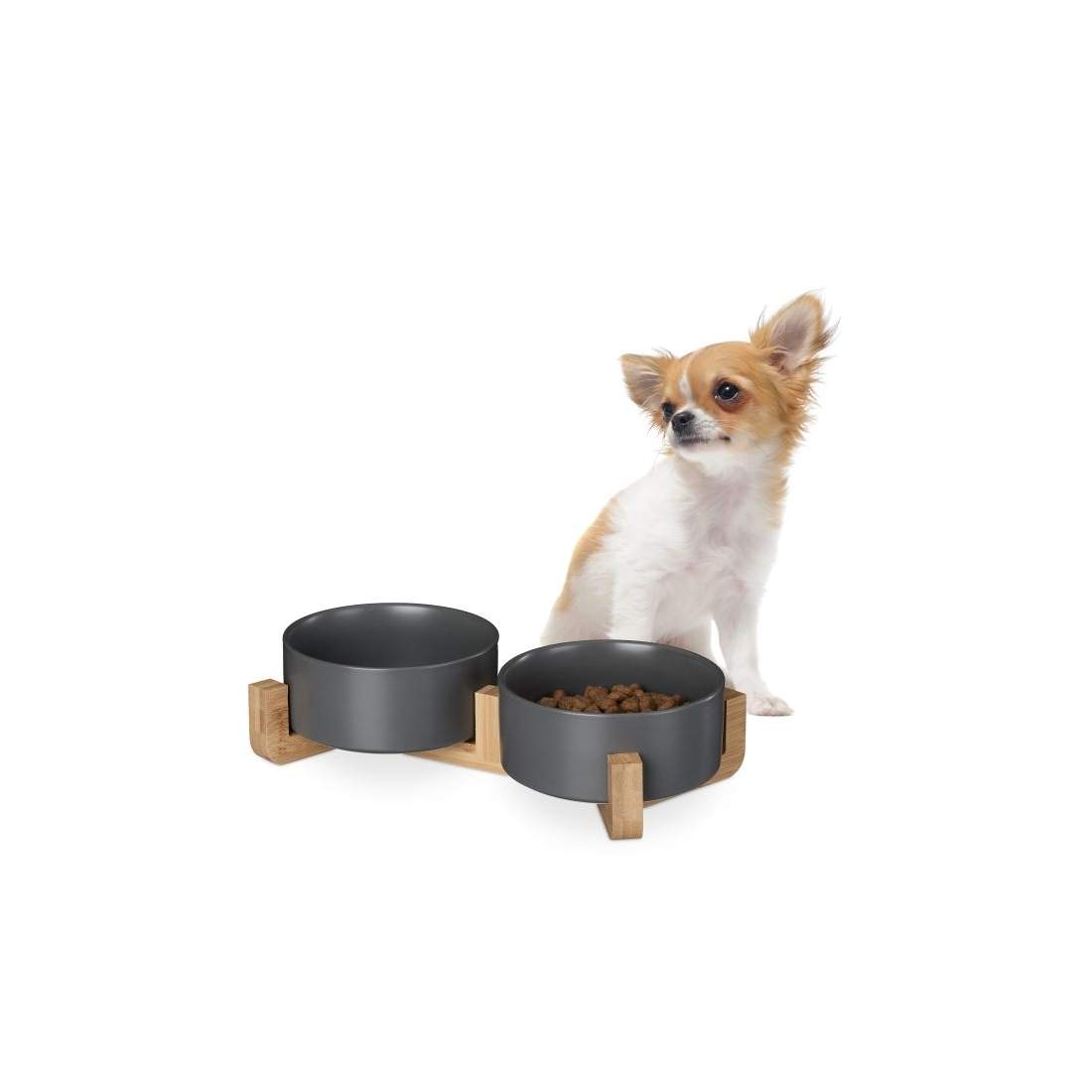 Hundskål i keramik med ram i bambu | Hem & Hobby - Husdjur - Hund - Hundskålar | Pryloteket