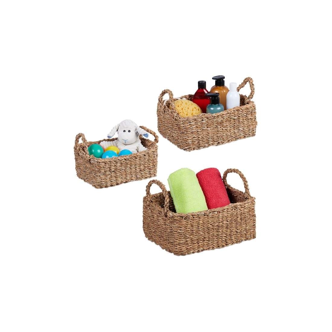 förvaringskorg i 3 delar gjord av tång | Hem & Hobby - Resa & Semester - Organisering | Pryloteket